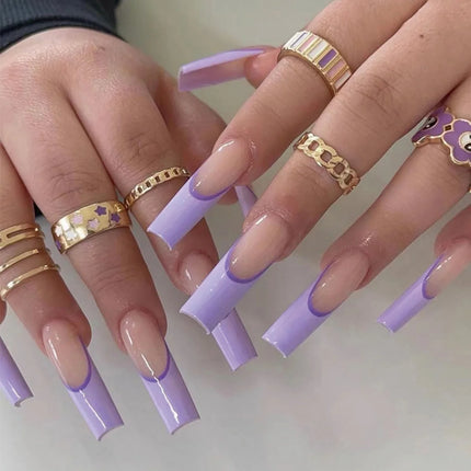 Extra Long Press On Nails Glue Included Bear Bow For Women by zapcart