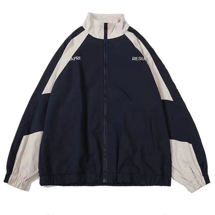 Kevinbatd Hip Hop Varsity Jacket Patchwork Windbreaker Men by zapcart