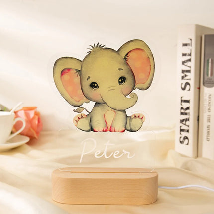 Personalized Kids Animal Night Light Custom Name Lamp by zapcart