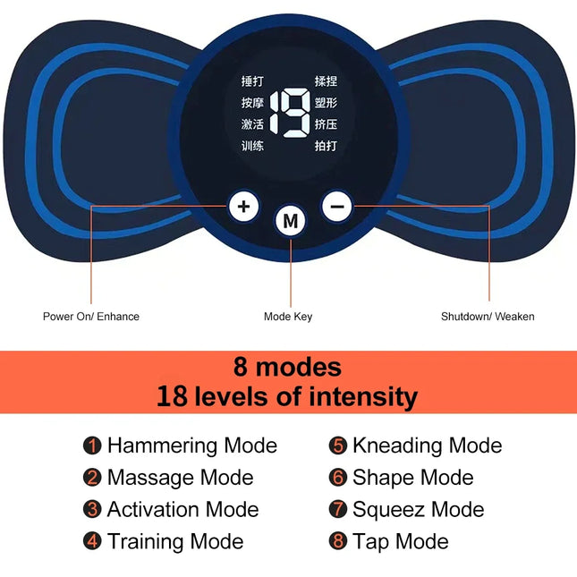 BXAChoice EMS Neck Massager Mini Pain Relief Patch Portable by zapcart