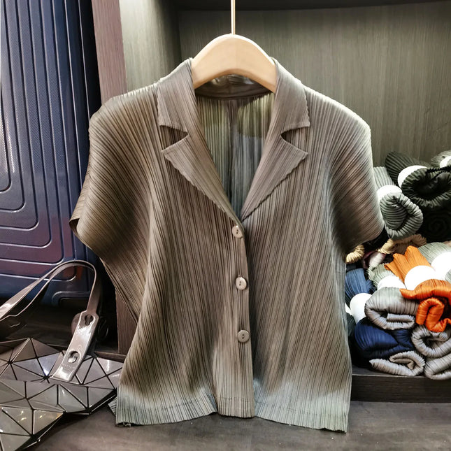 Miyake Short Jacket Cardigan Lightweight Summer Office Wear by zapcart