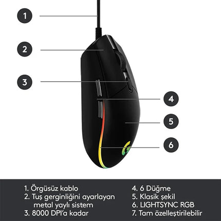 Logitech G102 Wired Gaming Mouse 8000 DPI RGB For PC Mac by zapcart
