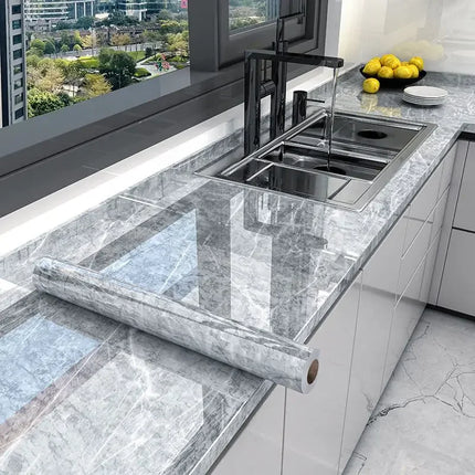 Marble Self Adhesive Wallpaper Waterproof Kitchen Decor by zapcart