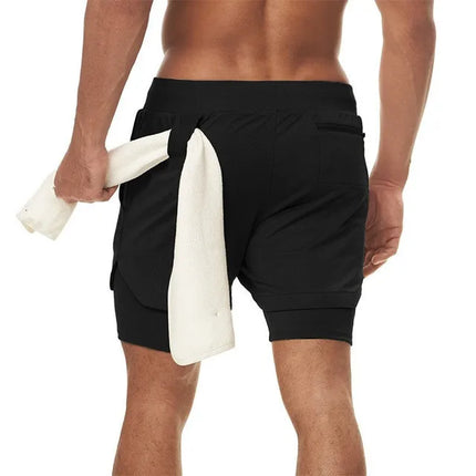 Ledpcn Men Quick Dry 2 In 1 Shorts For Beach Fitness by zapcart