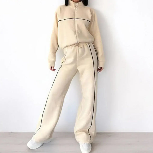 Cozy Women Tracksuit Two Piece Set Hooded Jacket Sweatpants by zapcart