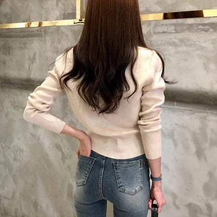 AOSSVIAOCN Women's Autumn Cardigan Slim Knit Chic Coat by zapcart