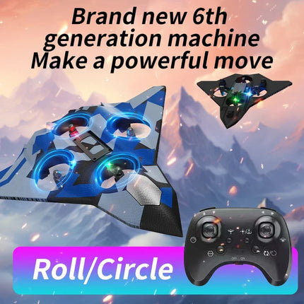 CZ36 2.4G 10CH RC EPP Foam Fighter Plane - 360 Degrees Stunt Tumbling, One-Key Takeoff, LED Lights - Best Kids Toy Gift by zapcart