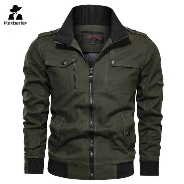 CN Fujian Mens Jacket Zipper Pockets Stand Collar Oversized by zapcart