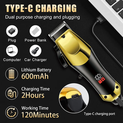 ANZ Premium USB Rechargeable Hair Clippers For Men Home Use