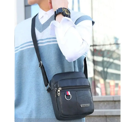 CN Men PU Leather Messenger Bag Waterproof Large Capacity by zapcart