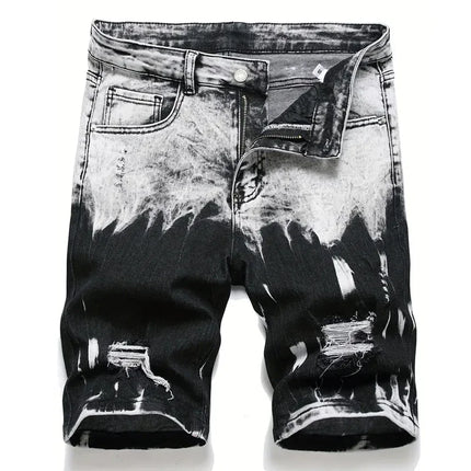LVCCCI'SCN Men's Slim Stretch Denim Shorts Retro Streetwear by zapcart