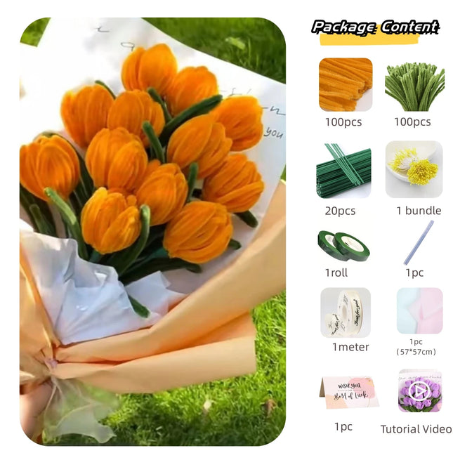 200pcs Pipe Cleaners Craft Supplies with 20pcs Metal Rods,1 Glue Bar,1 Garden Tape, 1m ribbon, 1pc Haze paper and 1 Gift Card by zapcart