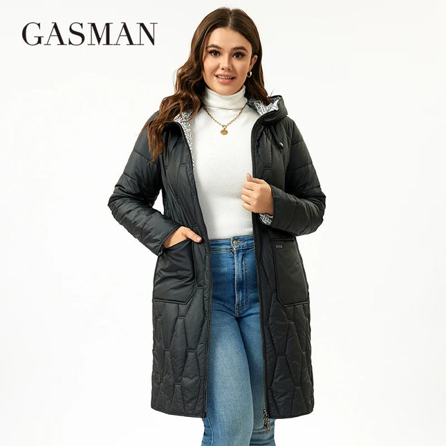 Gasman Womens Long Spring Down Parka Coat Lightweight Warm by zapcart