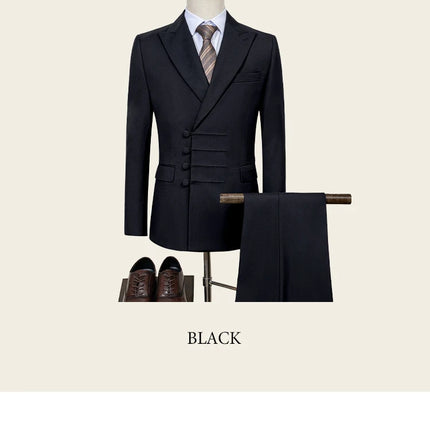 ST Cassy Elegant Slim Fit Men Suit Double Breasted 2 Piece by zapcart
