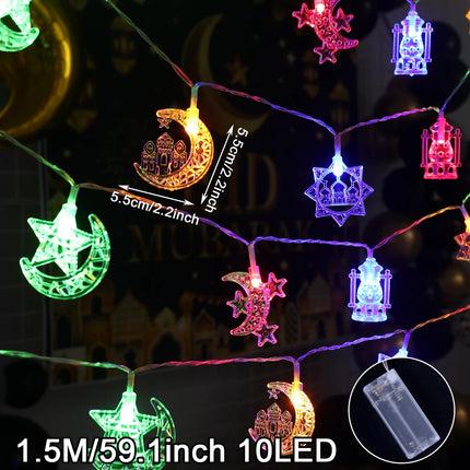 Wayfun Eid Mubarak Moon Star Light String for Ramadan Decor by zapcart