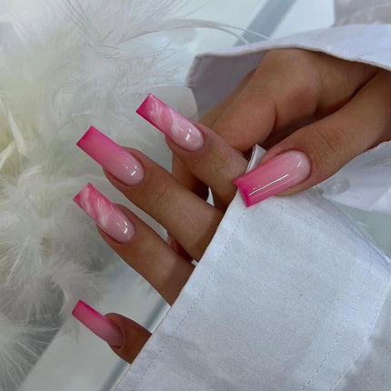 Extra Long Press On Nails Glue Included Bear Bow For Women by zapcart