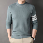 CN Zhejiang Men Knit Sweater Round Neck Striped Warm by zapcart