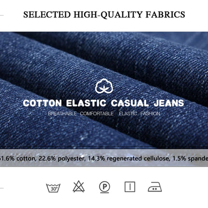Brother Wang Mens Autumn Classic Fitted Stretch Jeans by zapcart
