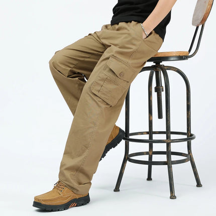 CPCOEPAXCN Mens Cargo Pants Cotton Loose Fit Multi Pocket by zapcart