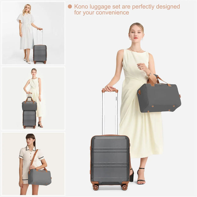 Kono 2 Piece Lightweight Luggage Set Ryanair TSA Lock by zapcart