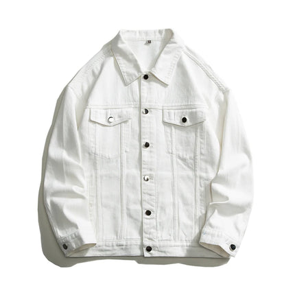 2024 Autumn Men's Oversize White Denim Jacket Fashion Streetwear Cotton Casual Loose High Quality Jean Coats Blue Green Black by zapcart
