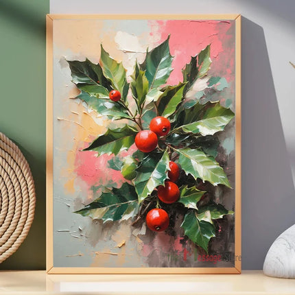Form Christmas Canvas Painting Santa Mittens Bells Decor by zapcart