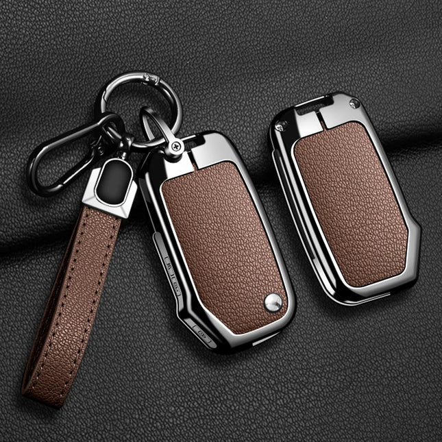 Zapcart Zinc Alloy Car Key Case For Kia Ceed Seltos Sorento Durable Leather