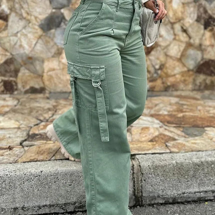 White Elegant Cuffed Cargo Pants For Women Hollow Out by zapcart