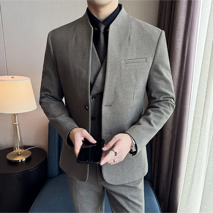 Korean Style Slim Fit Mens Elegant Suit Set By QUHNBGYCN by zapcart