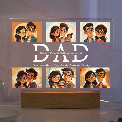 Custom Photo Text 3D Acrylic Lamp For Mom Dad Gift by zapcart
