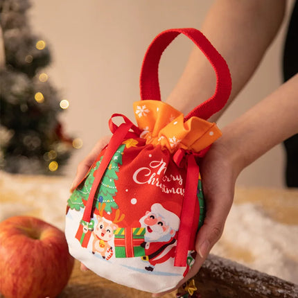 Festive Christmas Gift Bag Drawstring Pouch For Parties by zapcart