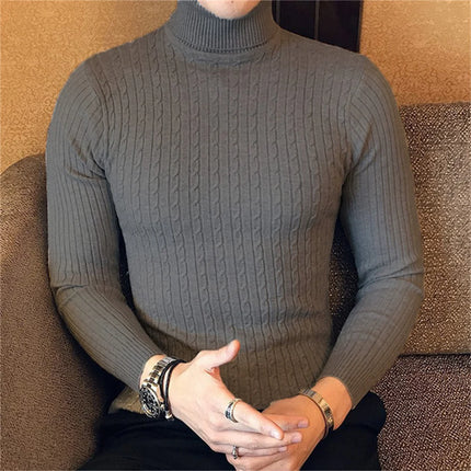 FURCWCN Mens Slim Knit Turtleneck Sweater Warm Cozy Winter by zapcart