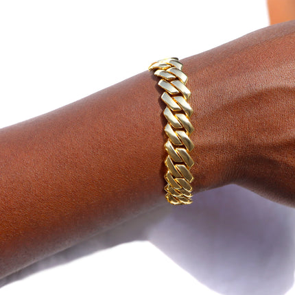 SUBOLLOWCN Iced Prong Cuban Chain Bracelet For Men Women by zapcart