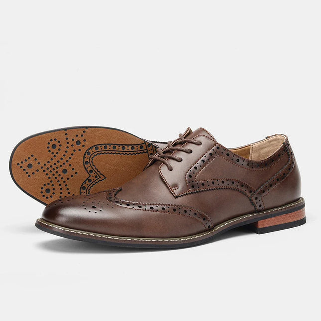 Hecrafted Mens Brogue Dress Shoes Premium Leather Wedding by zapcart
