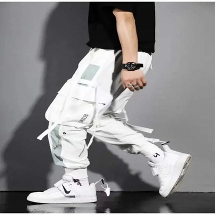 Book Panda Men Cargo Overalls Sweatpants Drawstring Comfort by zapcart
