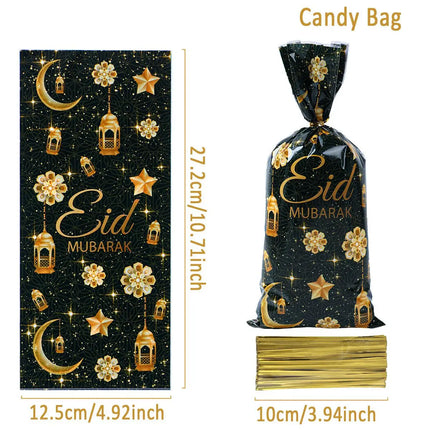 Eid Mubarak Gift Cookie Bags With Straps for Ramadan Decor by zapcart