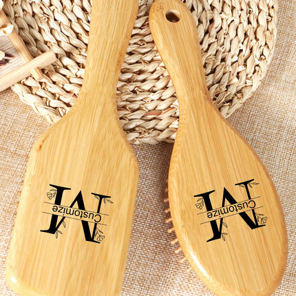 Personalised Bamboo Hairbrush AirCushion Detangling Unisex by zapcart