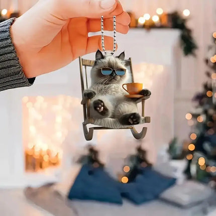 Choice 2D Acrylic Car Pendant for Drivers Dog Cat Lovers by zapcart