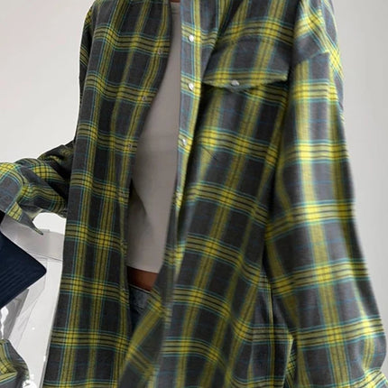 Mueyaruho Oversized Plaid Shirt For Women Relaxed Fit by zapcart