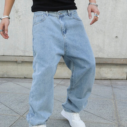 CN Guangdong Men Baggy Jeans Oversize Wide Leg Denim by zapcart