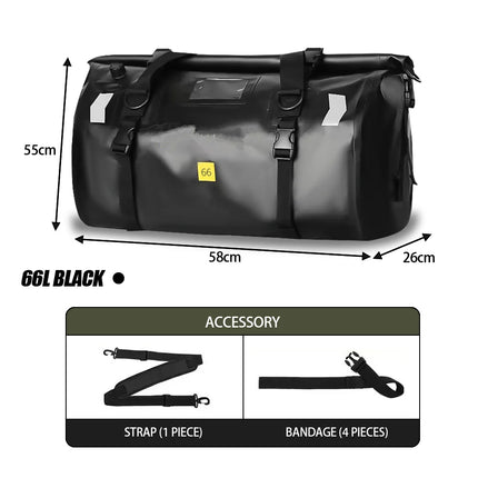 Soyavision Motorcycle Waterproof Tail Bag 66L for Riders by zapcart