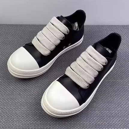 LXMWWJS Womens High Top Leather Sneakers Lace Up Casual by zapcart