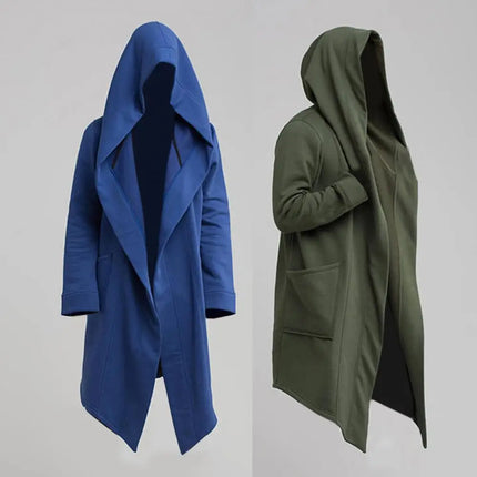 Closure Men Oversize Long Coat Autumn Trench Filming by zapcart
