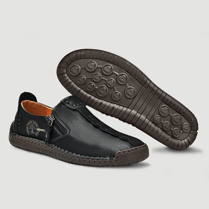 Brangdy Leather Men Slip On Breathable Loafers Plus Size by zapcart