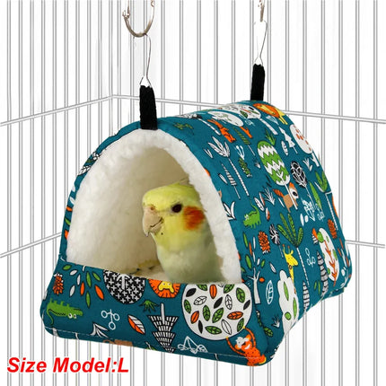 1pc Cute Print Bird Bed Mini Cage Rabbit Squirrel Mat Guinea Pig Nest Hamster House Small Animal Sleeping Bed Pet Hanging Cage by zapcart