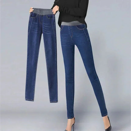 Winter Plus Velvet Stretch Jeans For Women Warm High Waist by zapcart