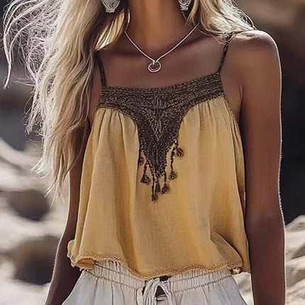 Ethnic Retro Suspenders Top For Women Breathable Camisole by zapcart