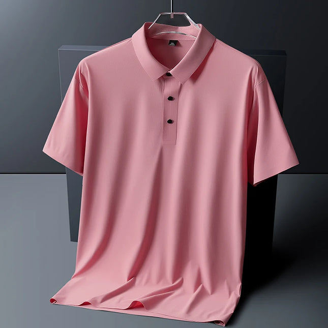 CN Fujian Men Ice Silk Polo Shirt Short Sleeve Breathable by zapcart