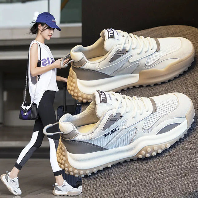 Okkdey Womens Flat Running Shoes Breathable Comfort All Day by zapcart