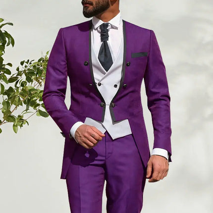 CN Jiangsu Slim Fit 3 Piece Wedding Premium Suit For Groom by zapcart